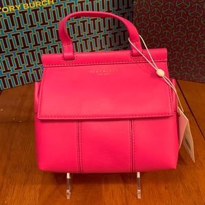 Tory Burch Block-T Mini Satchel NWT Crazy Pink